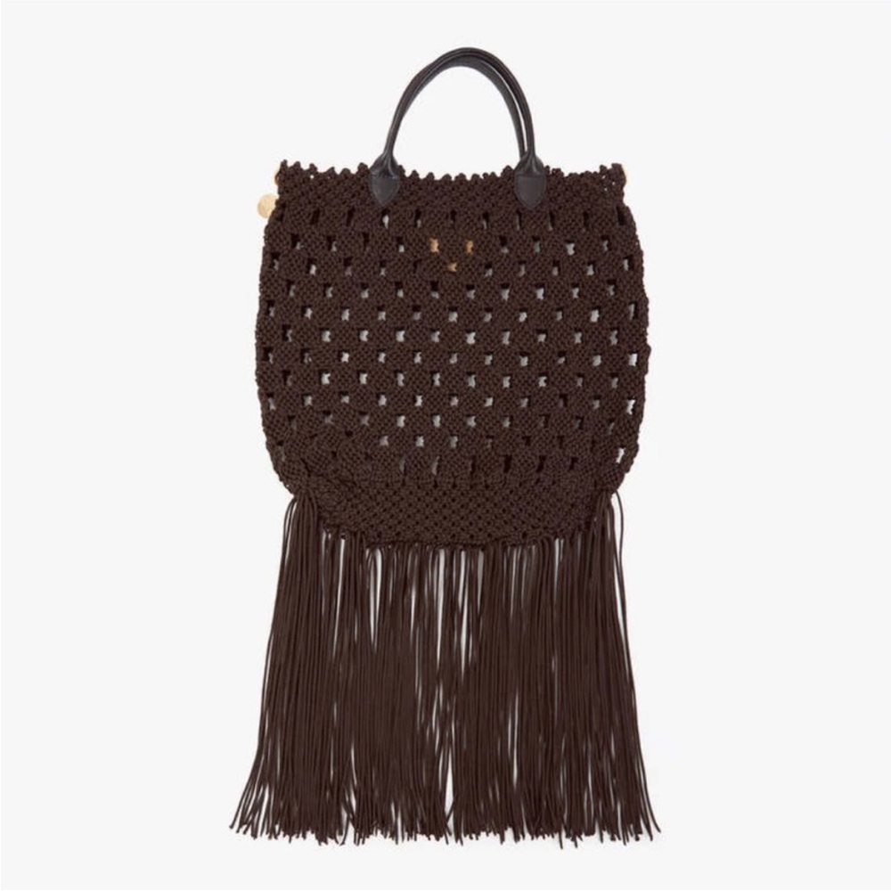 Fringe Tote Bag - Dark Brown